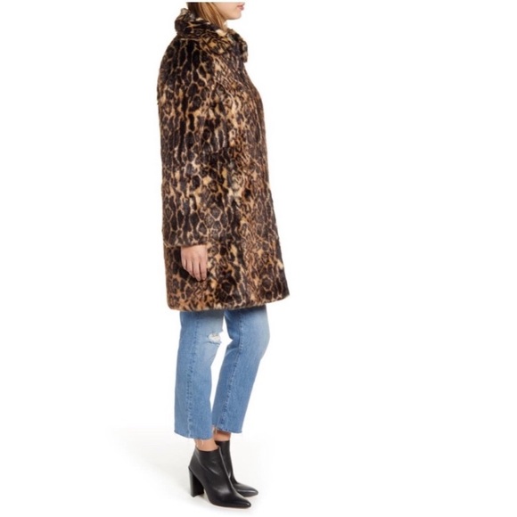 Rachel Parcell Faux Fur Leopard Print Coat M NWT - Picture 2 of 5